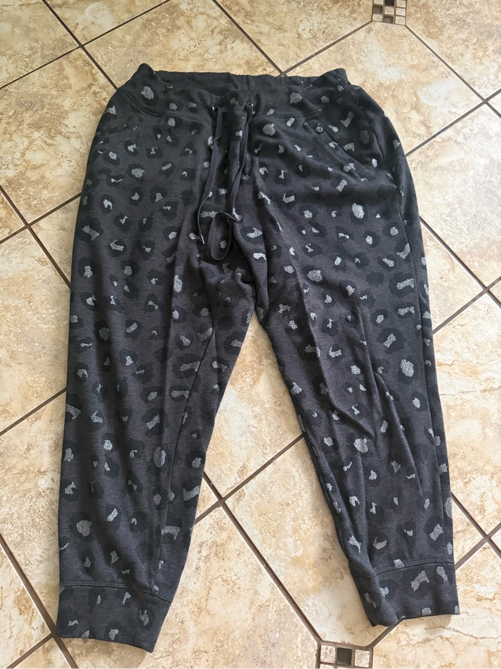 Lane Bryant Dark Gray Leopard Joggers